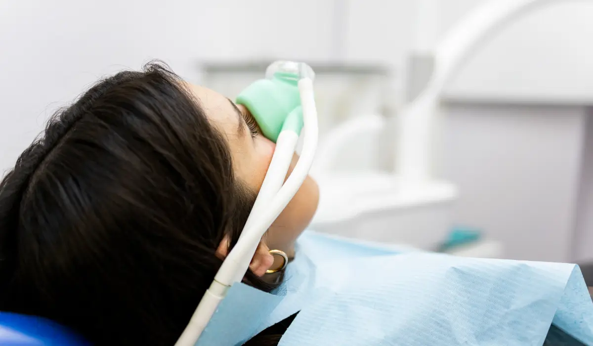 Sedation dentistry for anxiety showing patient relaxed during dental treatment compared to anxious state