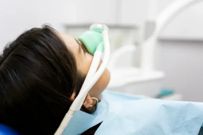 Sedation dentistry for anxiety showing patient relaxed during dental treatment compared to anxious state